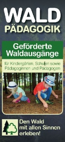 Waldpädagogik-Flyer über geförderte Waldausgänge